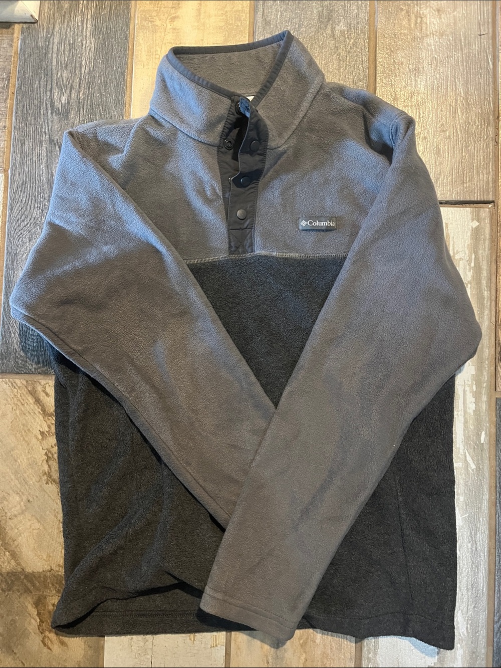 Columbia Gray Two-Tone Snap Pullover Fleece